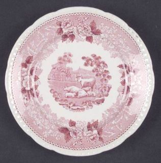 Adams China English Scenic Pink (Older Cream) Bread & Butter Plate, Fine China D