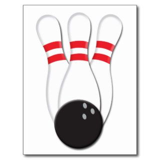 Bowling Pins and Ball Post Card