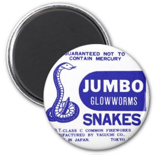 Retro Vintage Kitsch Firework Jumbo Glowworm Snake Fridge Magnets