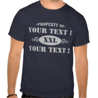 PROPERTY OF YOUR TEXT OPEN GREY T SHIRT