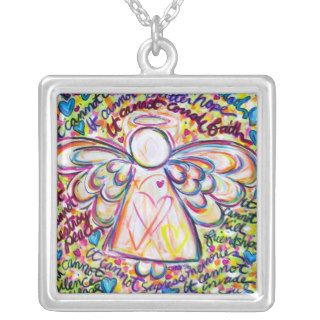 Spring Hearts Angel Cancer Cannot Necklace Pendant