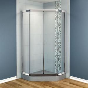 MAAX Intuition 36 in. x 36 in. x 70 in. Neo Angle Frameless Corner Shower Door with Clear Glass in Chrome Finish 137240 900 084 000