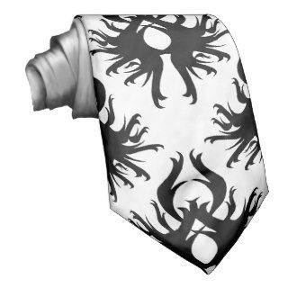 Stylish Damask Pattern in Black and White. Custom Tie