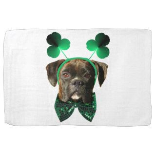 St. Patrick's day boxer Hand Towels