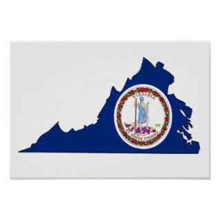 Virginia Flag Map Print