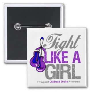 Fight Like a Girl Boxing   Childhood Stroke Pin