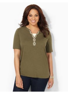 Catherines Plus Size Layered Look Top   Womens Size 0X, Ivy Green