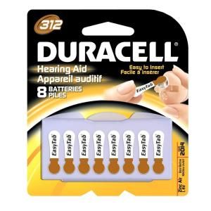 Duracell DA312 1.4 Volt Hearing Aid Batteries (8 pack) 004133374387