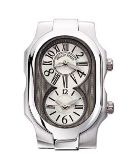 Mixed Numeral Two Dial Watch Head, Gray
