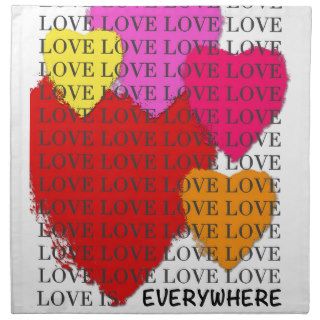 Love is Everywhere Inspirational Hearts and Text Printed Napkin