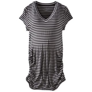 Liz Lange for Target Maternity Short Sleeve V Neck Tunic Top   Gray/Black M