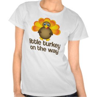 Thanksgiving Maternity Announcement Turkey Tee Shirt