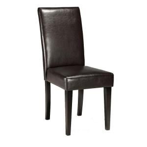 Home Decorators Collection Parsons Recycled 17.5 in. W Brown Leather Side Chair 0144300740