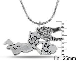 Miadora Silvertone Angel Hanging Wing Charm Necklace Miadora Fashion Necklaces