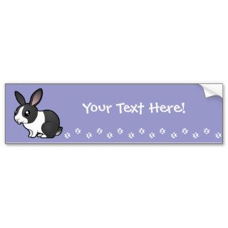 Cartoon Rabbit (uppy ear smooth hair) Bumper Stickers