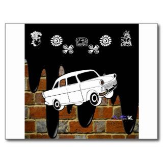CLASSIC CAR BRICK  BACKGROUND PRODUCTS POSTCARD