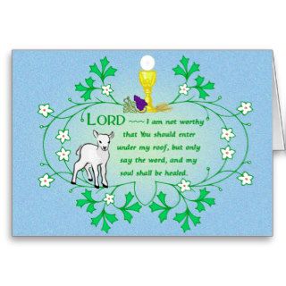 Catholic First Holy Communion Card Lamb