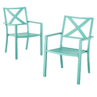 Outdoor Patio Furniture Set Threshold 2 Piece Turquoise (Blue) Wicker, Afton