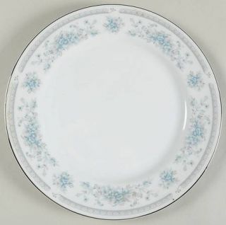 Salem Bridal Bouquet Dinner Plate, Fine China Dinnerware   Blue/Gray Floral, Pla