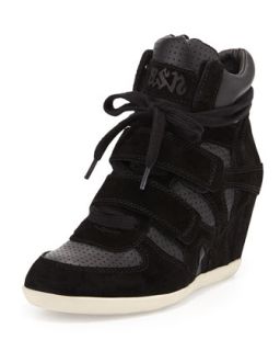 Bea Lace Up Wedge Sneaker, Black