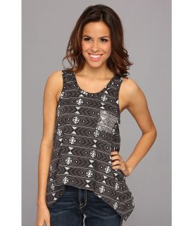 Rock and Roll Cowgirl Tribal Knit Tank Womens Sleeveless (Gray)