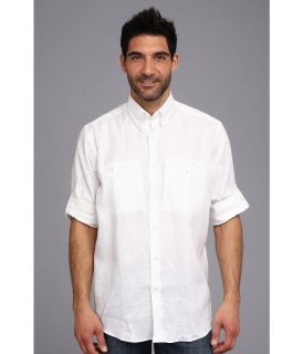 Culture Phit Adan Relaxed Fit Linen Shirt Mens Long Sleeve Button Up (White)