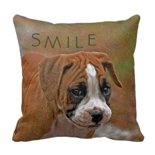 Smiling Boxer Puppy Dog American Mojo Pillow