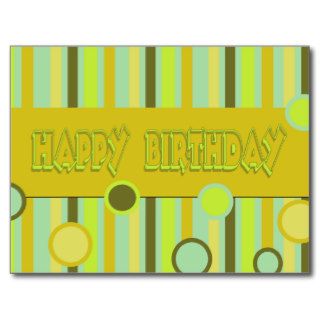 yellow green happy birthday post card