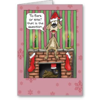 Funny Christmas Cards Guard Dog on Duty