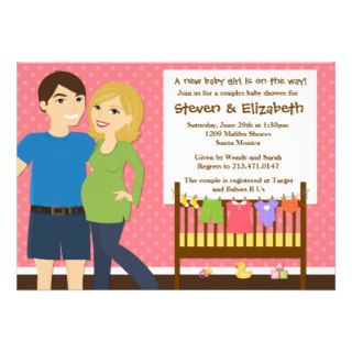 Couples Baby Shower Invitation for a Girl