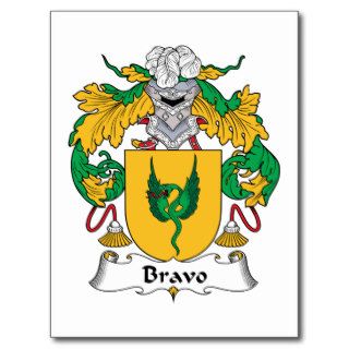 Bravo Family Crest Post Card