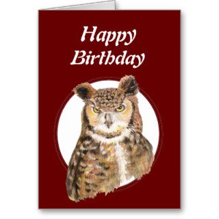 Funny Old Age, Over the Hill Birthday Owl Greeting Card