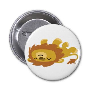 Cute Cartoon Lazy Lion Button Badges