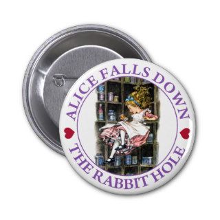 ALICE FALLS DOWN THE RABBIT HOLE PINS