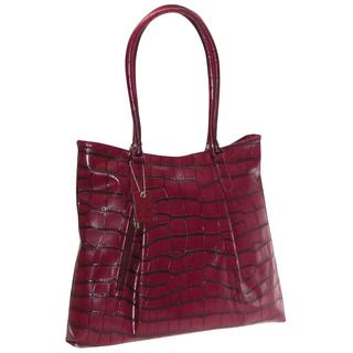 Buxton 'Shannon' Burgundy Croc Embossed Tote Buxton Tote Bags