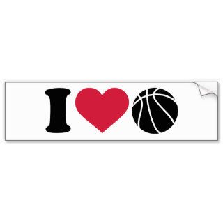 I love Basketball ball Bumper Stickers