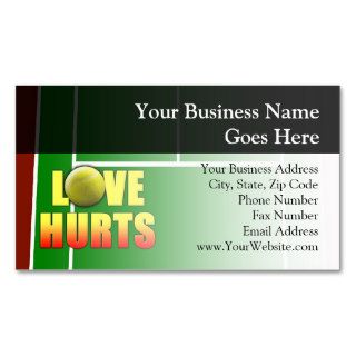Love Hurts, Funny Tennis Business Card Templates