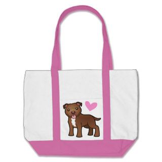 Pit Bull / Staffie Love (chocolate and white) Tote Bag