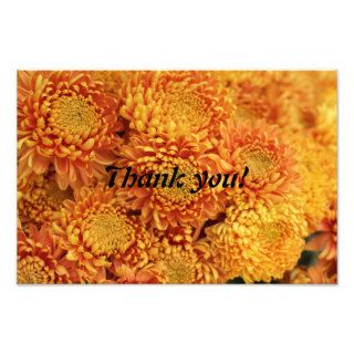 Orange mums / chrysanthemums flowers photographic print