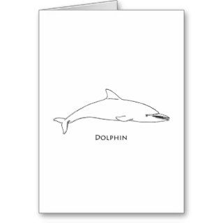 Dolphin (line art) card