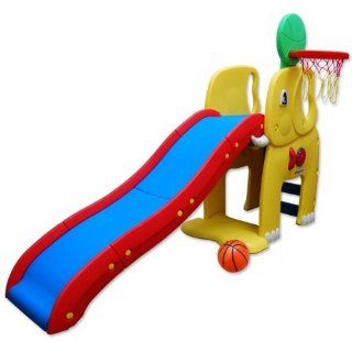 13077   Kinderrutsche Elefant + Basketballkorb   L/B/H ~ 195x79x132 cm Spielzeug