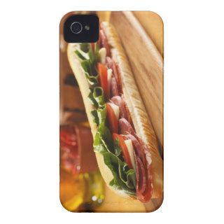 An Italian sub sandwich with 2 iPhone 4 Case Mate Cases