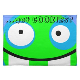 funny  cartoon alien smiley face placemats