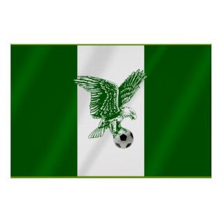 Nigerian Super Eagles soccer flag of Nigeria Poster