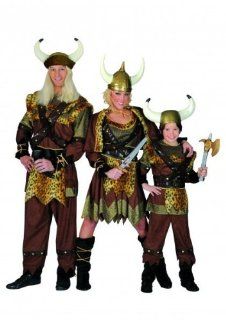 Kostüm für Kinder Kind 140 Wikinger Viking Wiking braun Historisch Kinderkostüm Spielzeug