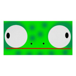 cartoon frog face poster