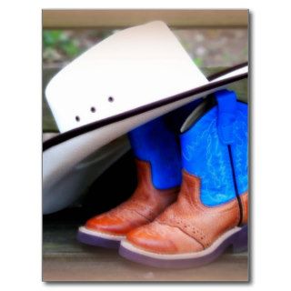 Kid Cowboy Boots & Hat Postcard