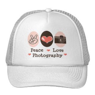 Peace Love Photography Camera Hat