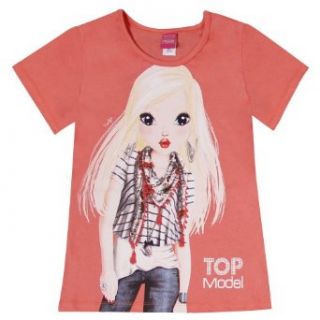 Top Model Mädchen T Shirt 85077, Gr. 128, Rot (906 georgia peach) Bekleidung