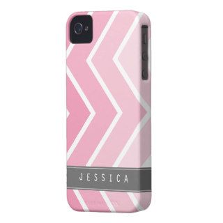 Ombre Pink Zig Zag Chevrons Pattern iPhone 4 Covers